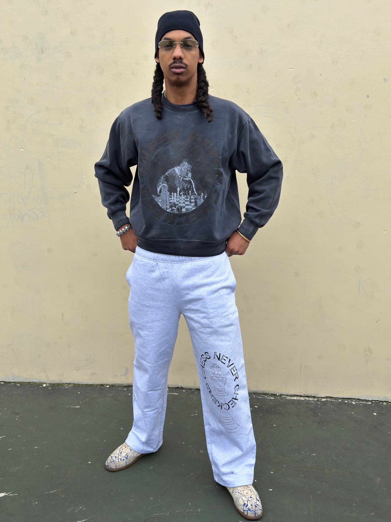 Grey Chess Sweatpants